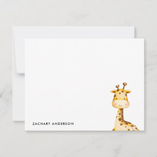 Minimalistisk Söt Bebis Giraff Barn Personlig Anteckningskort