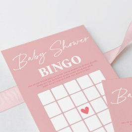 Minimalistisk, söt flicka, babystövel Bingo Inbjudningar