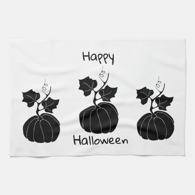 Minimalistisk  Söt Glad Halloween       Kökshandduk (Horisontell)