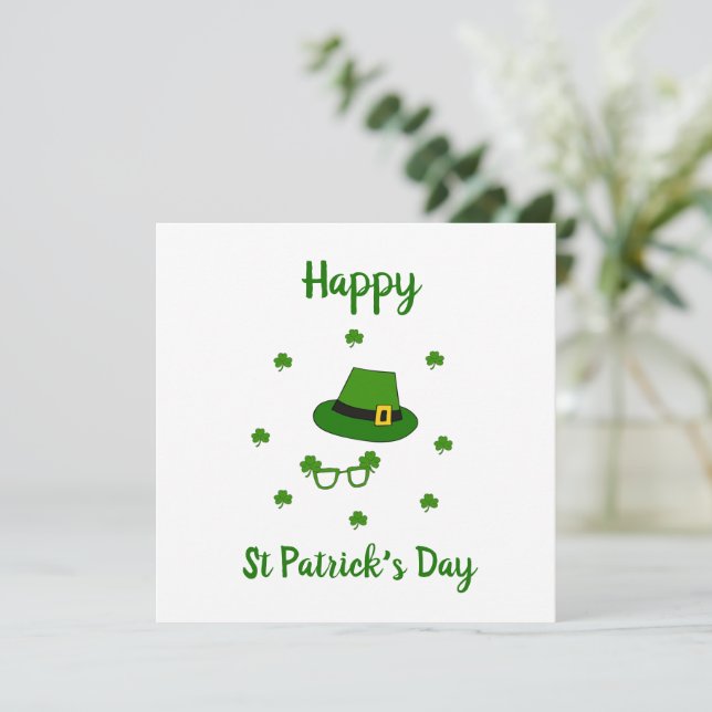 Minimalistisk Söt Glad St. Patrick's Day Inbjudningar (Stående Fram)