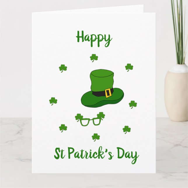 Minimalistisk Söt Glad St Patrick's Day   Kort (Framsida)