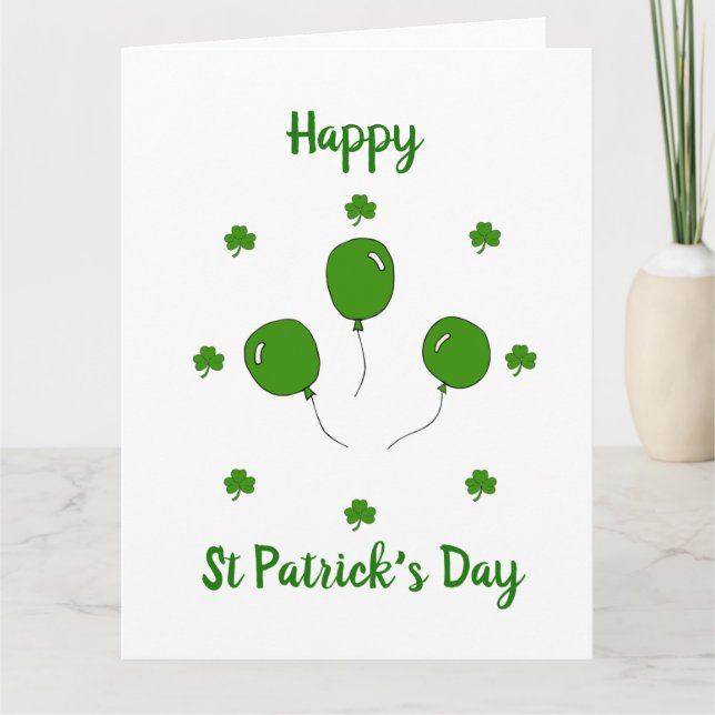 Minimalistisk Söt Glad St Patrick's Day   Kort (Framsida)