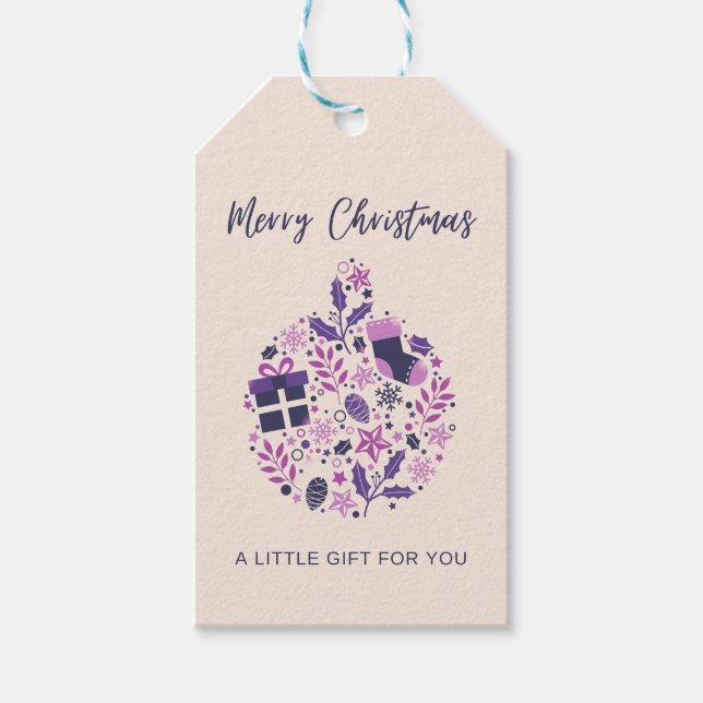 Minimalistisk söt julklapp, märkre presentetikett (Framsidan)