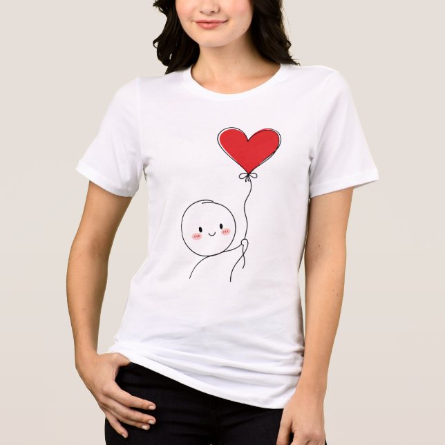 Minimalistisk Söt Kärleksduddel T Shirt (Framsida)