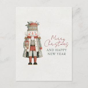 Minimalistisk Söt Nötknäppare Jul Vykort