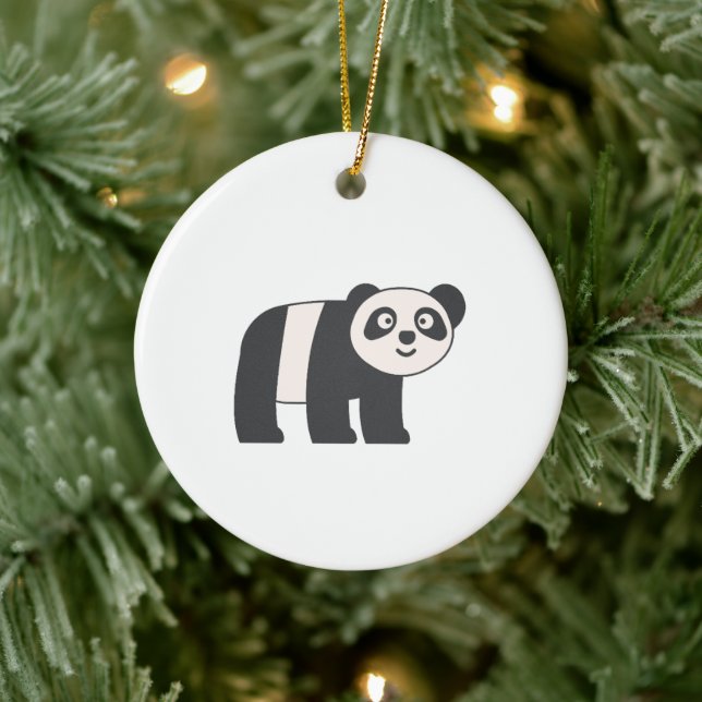 Minimalistisk söt Panda Björn Flat Konst Julgransprydnad Keramik (Träd)