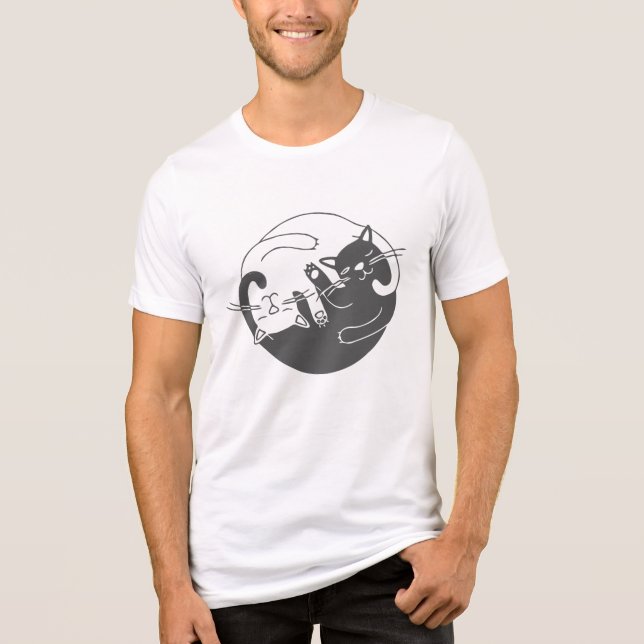Minimalistisk söt sovande katt linjärt konstverk | t shirt (Framsida)