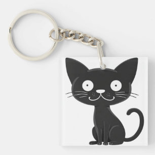 Minimalistisk Söt Svart Katt Tecknad Katt Älskare