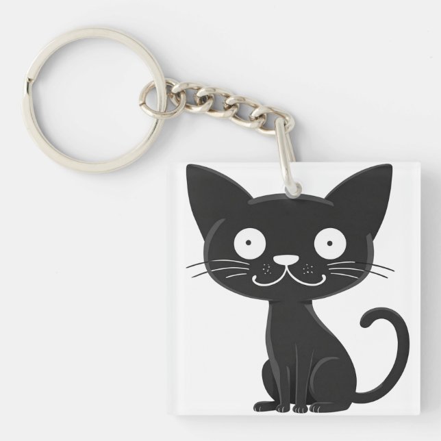 Minimalistisk Söt Svart Katt Tecknad Katt Älskare  (Framsidan)