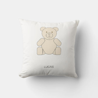 Minimalistisk söt teddybjörn anpassat namn kudde