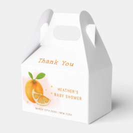 Minimalistisk sötad Orange Citrus Baby Shower Presentaskar