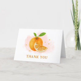 Minimalistisk sötad Orange Citrus Baby Shower Tack Kort