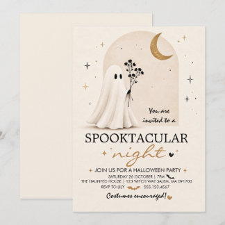 Minimalistisk sötnos Halloween-festinklad Inbjudningar