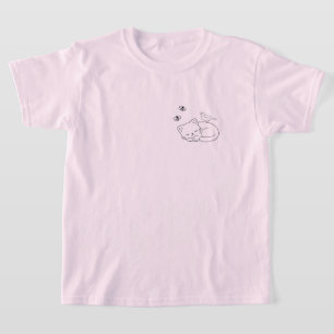 Minimalistisk sovande katt barn t shirt
