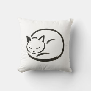 Minimalistisk sovkatt - Bläck-pensel på kudde