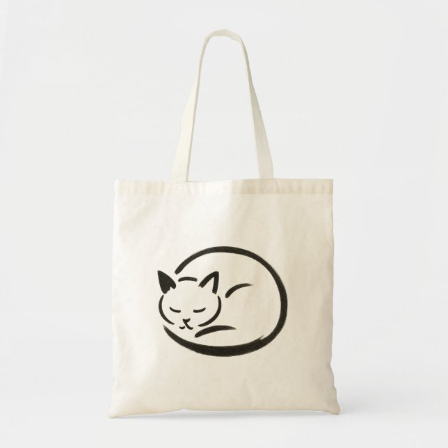 Minimalistisk sovkatt - Bläck-pensel på totebag Tygkasse (Framsidan)