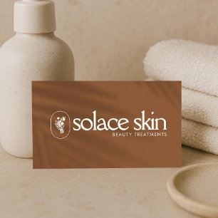 Minimalistisk Spa Wellness Estetiker Logotyp Rost Visitkort