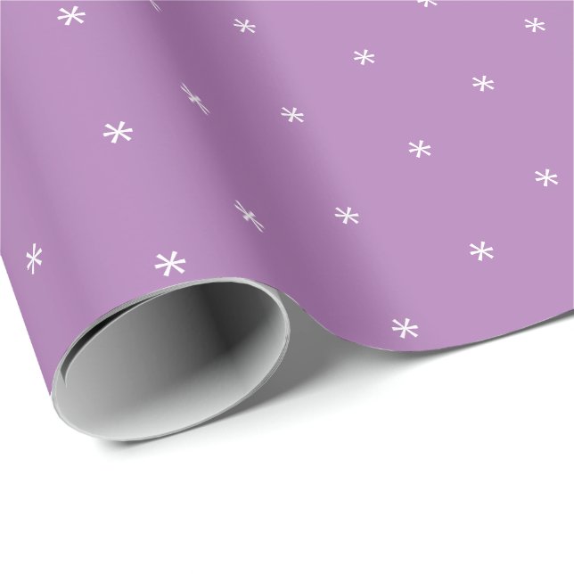 Minimalistisk spansk lavendel snöflingor presentpapper (Rullad Hörn)