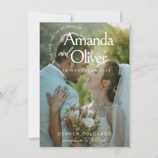 Minimalistisk Spara datum-inbjudan mall  (Framsida)