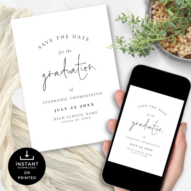 Minimalistisk spara datumet 2024 Studenten (Skapare uppladdad)