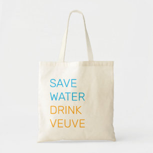 Minimalistisk Spara Vatten Drink Veuve Tote Bag Tygkasse