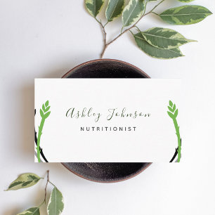 Minimalistisk sparagus Nutritionist Dietician Heal Visitkort