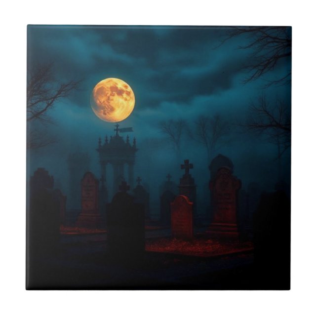 Minimalistisk spindelnäts Halloween keramisk kakel (Framsidan)