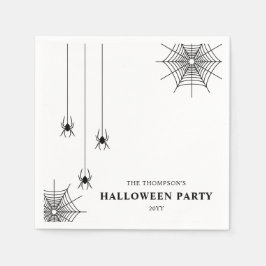Minimalistisk spindlar och Spindelnät Halloween Pappersservett