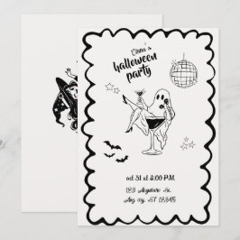 Minimalistisk spök Halloween-fest inbjudan
