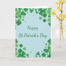 Minimalistisk St Patricks Day Klöver Ram Hälsning