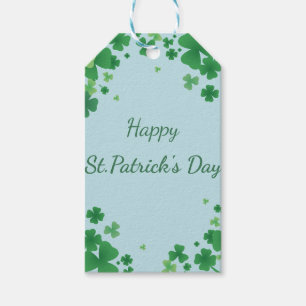 Minimalistisk St Patrick's Day-klöverram  Presentetikett