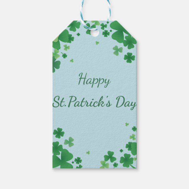 Minimalistisk St Patrick's Day-klöverram  Presentetikett (Framsidan)