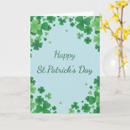 Minimalistisk St Patrick's Day-klöverrams hälsning Kort