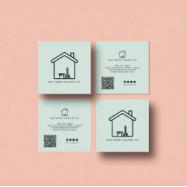 Minimalistisk Städtjänst QR-KOD Varumärkesverksamh Fyrkantigt Visitkort