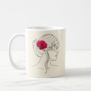 Minimalistisk status: Kvinnor i kontinuerlig linje Kaffemugg