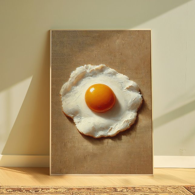 Minimalistisk Stekt Ägg Modern Köksaffisch Poster (Skapare uppladdad)