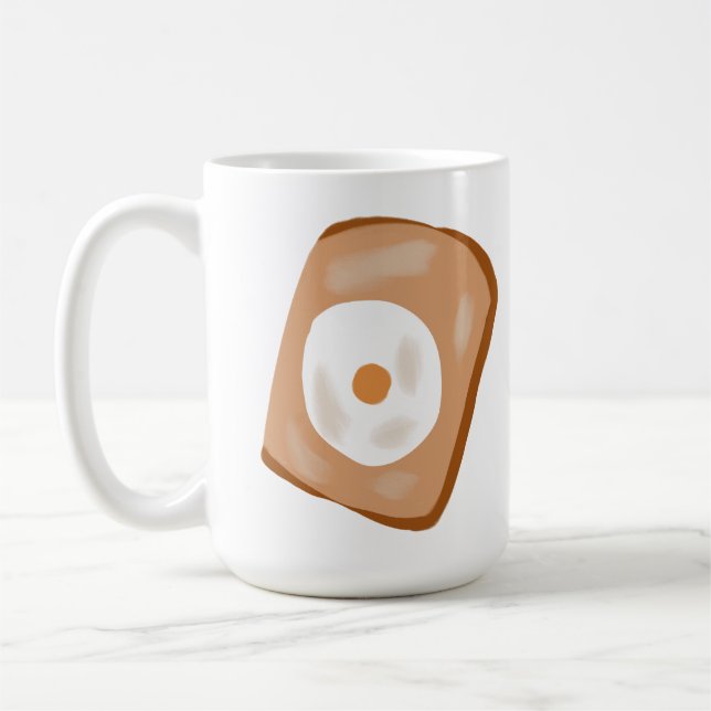 Minimalistisk stekt ägg på rostat bröd Brunchprese Kaffemugg (Vänster)