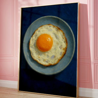 Minimalistisk stekt ägg väggkonst Modern affisch