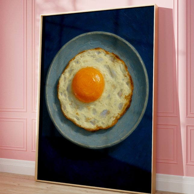 Minimalistisk stekt ägg väggkonst Modern affisch  (Skapare uppladdad)