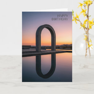 Minimalistisk stenbåge solnedgång födelsedagskort kort