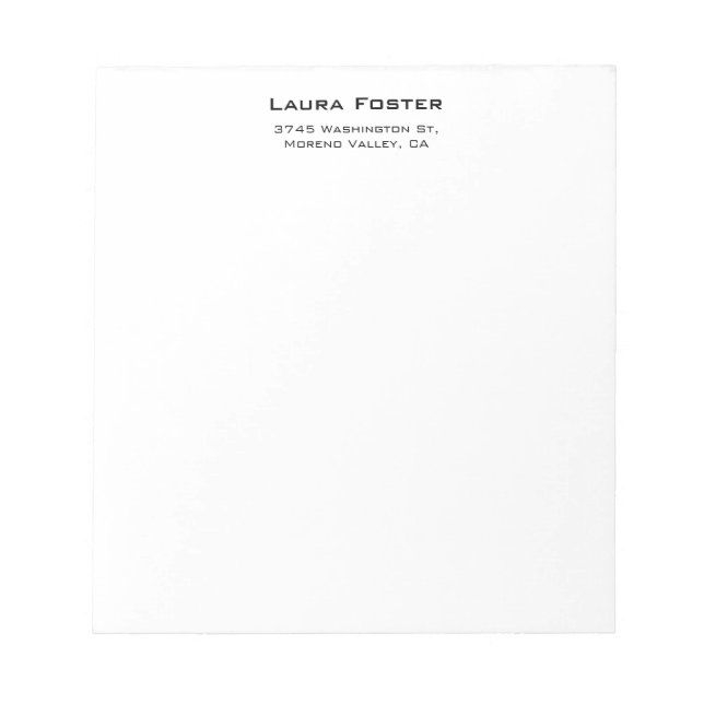 Minimalistisk Stil-Elegant för svartvitt Anteckningsblock (Framsida)