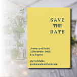 Minimalistisk stil | Retro skrivmaskinsfont bröllo Spara Datumet<br><div class="desc">Minimalistisk stil | Lemon Chiffon bakgrund och mörk skiffergrå retro skrivmaskinsfont bröllop Save the Date.</div>