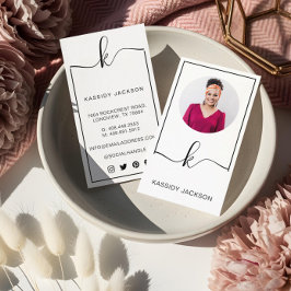 Minimalistisk Stilig Skript Monogram Ram Cirkel Fo Visitkort