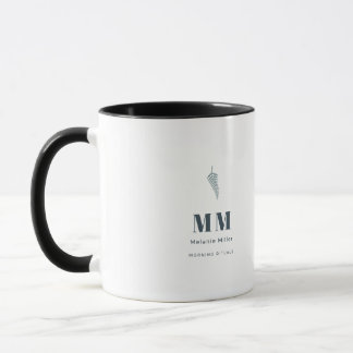 Minimalistisk Stillbildsblå Botanisk Fern Mugg
