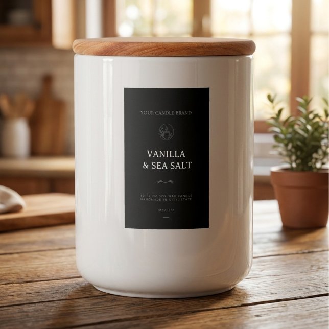 Minimalistisk stilren chic svart och vit mat etikett (Skapare uppladdad)