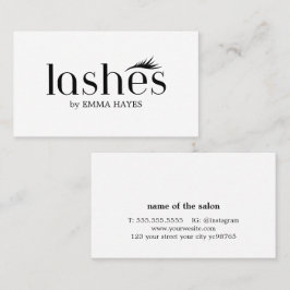 Minimalistisk Stilren Svart Vit Lash Artist Visitkort