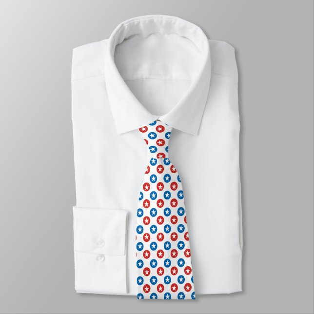 Minimalistisk stjärnmönster med patriotisk prägel  slips (Bunden)