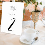 Minimalistisk stjärtfångare Monogram Bröllop Bordsnummer<br><div class="desc">Ett minimalistiskt utkast av tropisk stjärnfisk i monogram bröllop. En enkel design som användor en skiss av en stjärnfisk för att skapa ett klassiskt monogram för elegant. En charmerande svart och vit tropisk strand med klassmanustypografi. En elegant kuststrand tog bröllop bordsnummer-kort med modern inslag. Det finns också möjlighet att matcha...</div>