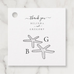 Minimalistisk stjärtfångare Monogram Bröllop Gåvor Etiketter