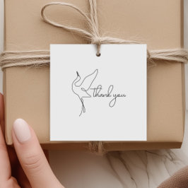 Minimalistisk Stork Neutral Babyshower Tacksamhet Gåvor Etiketter